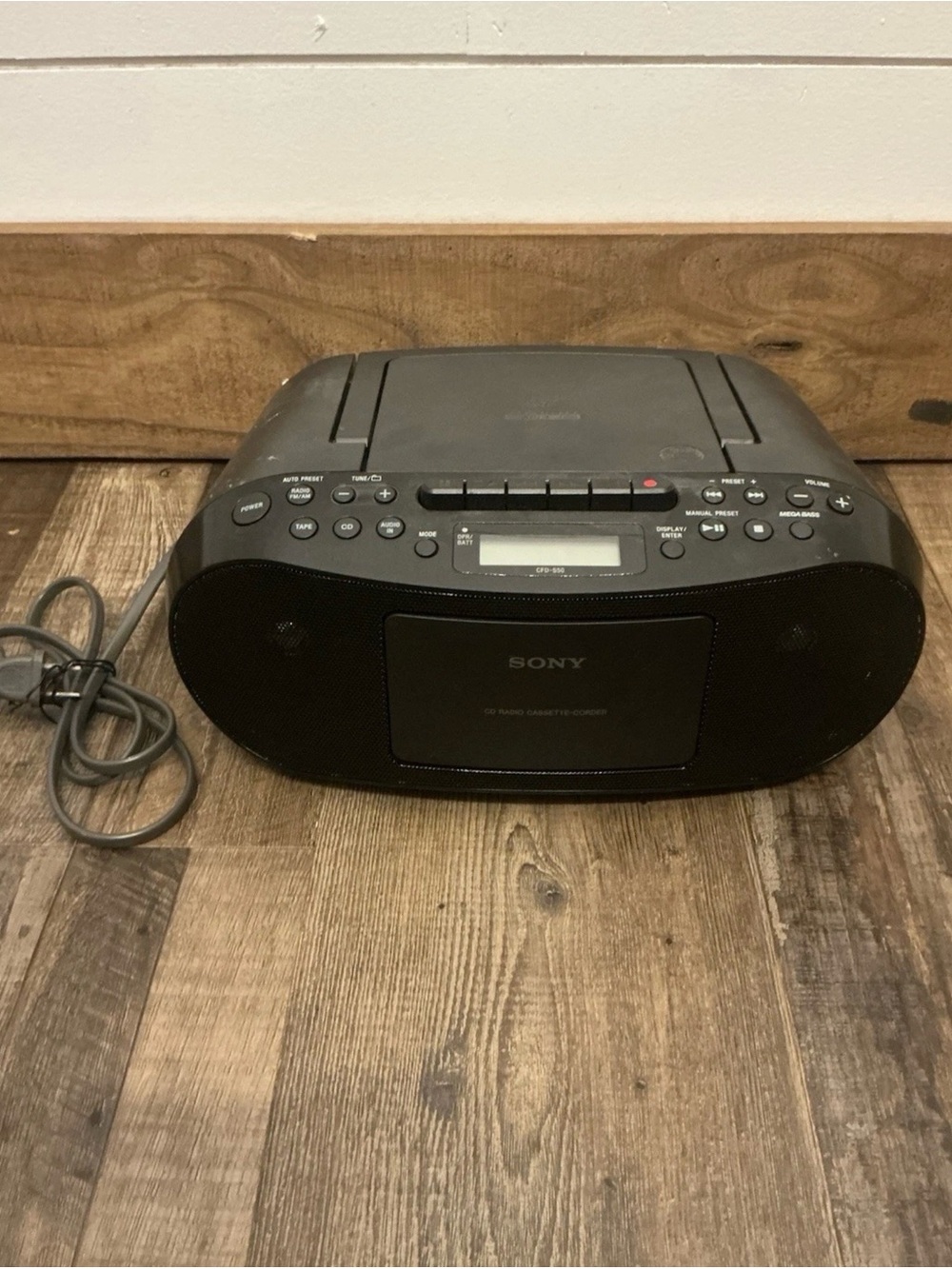 Sony CFD-S50 CD Radio Cassette Player Cord Included Mega Bass